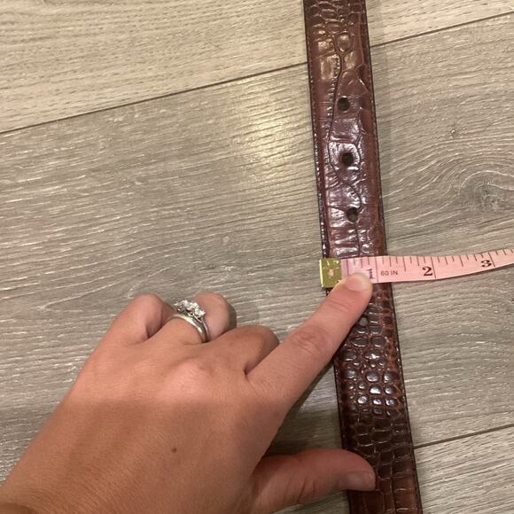 Polo Ralph Lauren Mens Alligator Leather Belt 34 In 85 CM Brown Classic Preppy - Picture 10 of 12